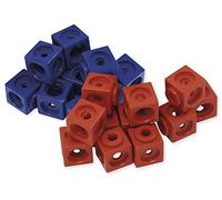 TimeTEX - Juego de 100 dados rojos y azules - 50 rojos y 50 azules en bolsa - 1,7 cm longitud del borde - 93720