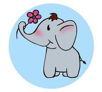 TimeTEX Pegatinas de elefante (560 unidades, 19 mm de diámetro)