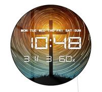 Timethink - Reloj de pared digital de cruz cristiana de 12 pulgadas con visualización LED, reloj de pared eléctrico de oración religiosa de Jesús con atenuación automática, fecha, 12/24 horas, uso de