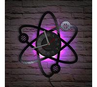 Timethink Reloj de pared LED Quantum Entanglement de 12 pulgadas con 7 colores cambiantes, cuarzo silencioso, sin tictac, moderno, decorativo, físico, ciencia, mecánica cuántica, disco de vinilo