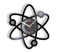 Timethink Reloj de pared Quantum Entanglement de 12 pulgadas, cuarzo silencioso, sin tictac, funciona con pilas, moderno, decorativo, físico, ciencia, mecánica cuántica, reloj de pared analógico de