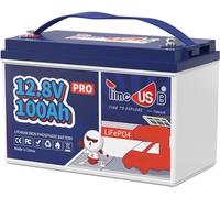 Timeusb Batería Litio 12V 100Ah Pro Batería LiFePO4,Protección 100A BMS y 15000 Ciclos Profundos,Bateria de Litio 1280Wh para Autocaravana,Sistema Solar,Barco,Camping