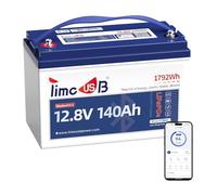 Timeusb Bateria Litio 12V 140Ah Bluetooth,150A BMS y 15000 Ciclos,Bateria Lifepo4 con Protección de Corte por Baja Temperatura,para Autocaravana, Barcos, Motores de Arrastre y Sistemas Solares