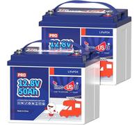 Timeusb Batería Litio 12V 50Ah Pro Batería LiFePO4,Bateria Recargable de 12V con 50A BMS,Hasta 15000 Ciclos Profundo para Autocaravana,Sistema Solar,Camper,Cortadora de Césped (Paquete de 2)