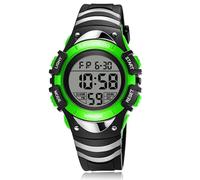 Timever Reloj para niños, relojes digitales para niños con retroiluminación LED, cronómetro, alarma, impermeable, para exteriores, multifuncional, deportivo, para niños de 3 a 12 años, verde