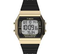 Timex Activity Tracker Sport - Reloj unisex de 40 mm, pulsera en silicona negra, esfera digital, caja en color dorado TW5M60900