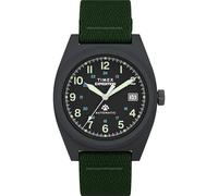Timex Capstone - Reloj para Hombre de 39 mm, Esfera Verde de Dos Partes de liberación rápida y Caja Negra