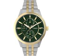 Timex Chicago - Reloj para hombre de 45 mm, pulsera de dos tonos, esfera verde, caja de dos tonos