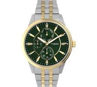 Timex Chicago TW2Y21400 - Reloj de Cuarzo para Hombre, Pulsera de Acero Inoxidable de Dos Tonos con Esfera Verde, 45 mm