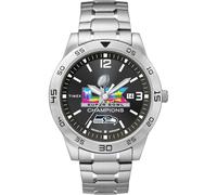 Timex Citation Super Bowl LX Champions Seattle Seahawks - Reloj para Hombre, 42 mm, Correa de expansión de Acero Inoxidable, Esfera Negra, Caja de Acero Inoxidable