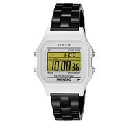 Timex Classic Digital Tile Collection - Reloj de cuarzo de resina negra de 36 mm, unisex, Multicolor (blanco/negro), Tipo de pulsera: