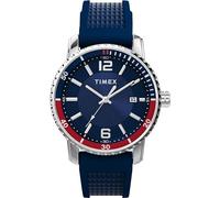 Timex Dress - Reloj para hombre de 41 mm, pulsera en silicona azul, esfera azul, caja en acero inoxidable TW2W60500