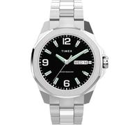 Timex Essex Day & Date TW2W92700 - Reloj con Correa de Acero Inoxidable y Esfera Negra para Hombre, 46 mm