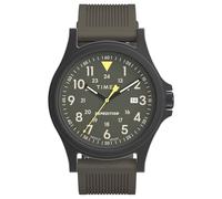 Timex Expedition Acadia - Reloj para hombre de 40 mm, pulsera en silicona gris plomo, esfera verde, caja negra TW4B30000