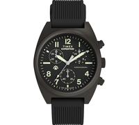 Timex Expedition Capstone - Cronógrafo para Hombre, 41 mm, Esfera Negra de Dos Piezas, Carcasa de Metal
