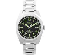 Timex Reloj de cuarzo Expedition Capstone para hombre, correa acero, esfera negra, caja 39 mm