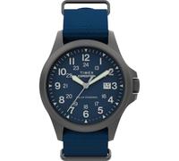 Timex Expedition Field Post Solar TW2Y31700 - Reloj de cuarzo para hombre (41 mm, correa de tela azul ecológica, esfera azul y cristal de zafiro)
