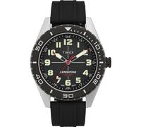 Timex Expedition Field - Reloj solar para hombre de 43 mm, pulsera en silicona negra, esfera negra, caja en acero IP TW4B30800