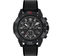 Timex Expedition North Chronograph - Reloj de 42 mm para hombre, cuero negro, correa vegana de liberación rápida de dos piezas, esfera negra, caja negra TW2W16000