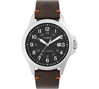 Timex Expedition North - Reloj de 41 mm para hombre, eco-friendly marrón, correa de liberación rápida de dos piezas, esfera negra, caja de acero inoxidable TW2V64100