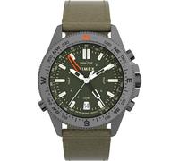 Timex Expedition North - Reloj de 43 mm para hombre, cuero marrón, correa de liberación rápida de dos piezas Ecco DriTan™, esfera verde, caja color bronce TW2W84300