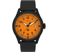 Timex Expedition North - Reloj de 43 mm para hombre, eco-friendly marrón, correa de liberación rápida de dos piezas, esfera naranja, caja marrón TW2W23700