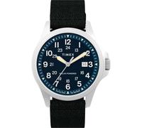 Timex Expedition North Reloj para Hombre, Correa Negra, liberación rápida, Esfera Azul, Caja de Acero Inoxidable, 41 mm, TW2Y30000