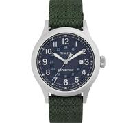 Timex Expedition® North TW2Y06600 - Reloj de 40 mm, Esfera Azul, Caja Plateada, Correa ecológica Verde de liberación rápida