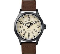 Timex Expedition - Reloj análogico para Hombre de cuarzo con correa de cuero, Marrón (Marrón/Beige)