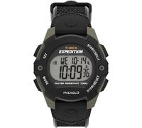 Timex Expedition - Reloj de 41 mm para hombre, resina negra de dos piezas, esfera digital, caja verde TW4B28500