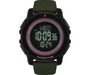 Timex Expedition Ridge Solar TW4B33700 - Reloj con Correa de Silicona Verde con Pantalla Digital para Hombre, 49 mm