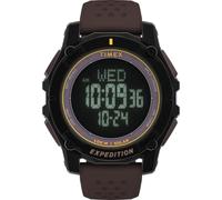 Timex Expedition Ridge Solar TW4B33800 - Reloj con Correa de Silicona marrón con Pantalla Digital para Hombre, 49 mm
