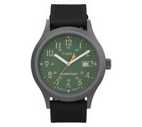 Timex Expedition Scout- Reloj para hombre de 40 mm, pulsera en silicona negra, esfera verde, caja en gris plomo TW4B30200