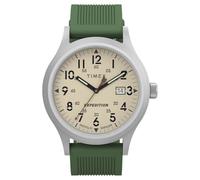 Timex Expedition Scout - Reloj para hombre de 40 mm, pulsera en silicona verde, esfera natural, caja en acero IP TW4B30100