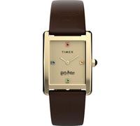 Timex Harry Potter x Hailey Hogwarts - Reloj de 24 mm para mujer, esfera de liberación rápida champán, color marrón, caja dorada