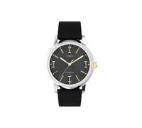 Timex Marlin Automatic - Reloj de 40 mm para hombre, correa de liberación rápida de dos piezas de cuero negro, esfera negra, caja de acero inoxidable TW2W33900