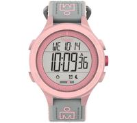 Timex Ironman - Reloj para Mujer de 42 mm, Correa de Tela elástica Gris, Esfera Digital, Caja Rosa TW5M64200
