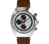 Timex Legacy Tonneau - Reloj para hombre de 42 mm, correa negra, esfera negra, caja de acero inoxidable, Marrón/tono plateado/acero inoxidable, Deporte