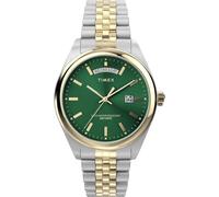 Timex Legacy TW2W42800 - Reloj con Correa de Acero Inoxidable de Dos Tonos y Esfera Verde para Hombre, 41 mm