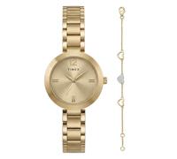 Timex Main Street Box - Reloj para mujer, 28 mm, triple tono dorado