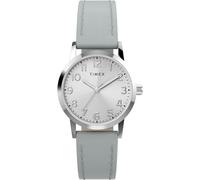 Timex Main Street - Reloj de Pulsera para Mujer (30 mm, Esfera Plateada), Color Azul