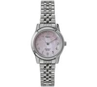Timex Main Street - Reloj para mujer de 25 mm, correa de expansión plateada con esfera de nácar, caja plateada, plateado, pulsera