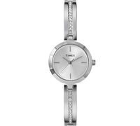 Timex Main Street - Reloj para mujer de 25 mm, pulsera plateada, esfera plateada, caja plateada, plateado