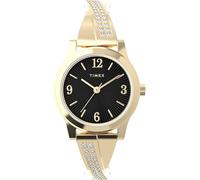 Timex Main Street TW2Y39200 - Reloj de Mujer 25 mm, Correa Extensible de Acero Inoxidable en Tono Dorado, Esfera Negra y Caja en Tono Dorado