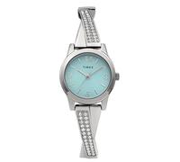 Timex Main Street TW2Y39400 - Reloj de Mujer 25 mm, Brazalete Extensible de Acero Inoxidable en Tono Plateado, Esfera Azul y Caja en Tono Plateado