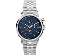 Timex Marlin Moon Phase TW2W51300 - Reloj con Correa de Acero Inoxidable y Esfera Azul para Hombre, 40 mm