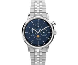 Timex Marlin Moon Phase TW2W51300 - Reloj con Correa de Acero Inoxidable y Esfera Azul para Hombre, 40 mm