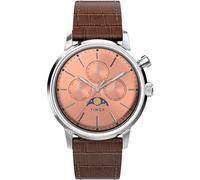 Timex Marlin - Reloj de 40 mm para Hombre, Correa de liberación rápida de Dos Piezas marrón, Esfera en Tono Oro Rosa, Caja de Acero Inoxidable TW2W51100