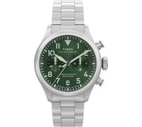 Timex Reloj de cuarzo Waterbury Ace TW2Y19100 – esfera verde, 41 mm, pulsera de acero inoxidable