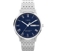 Timex Waterbury Reloj para Hombre, Pulsera de Acero Inoxidable, Esfera Azul, Caja de Acero Inoxidable, 40 mm, TW2Y28500